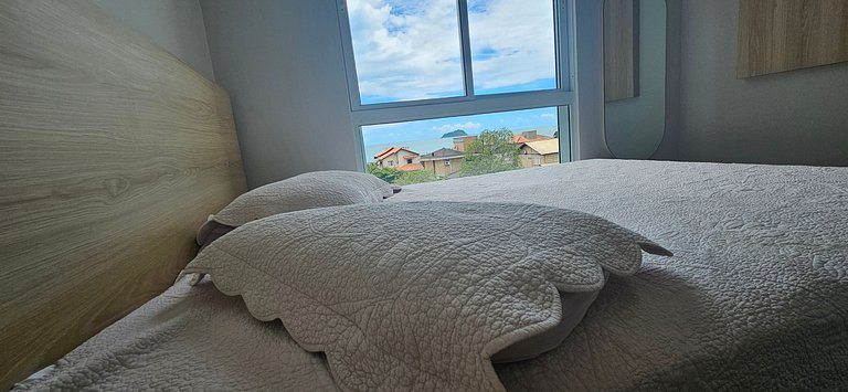 Lindo AP com cozinha gourmet e vista para o mar
